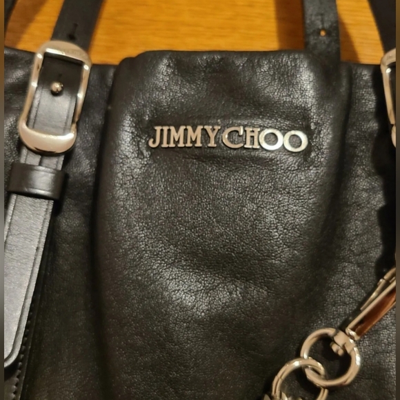 Jimmy Choo Blare Biker Leather Chain Black Bag - Picture 3 of 8